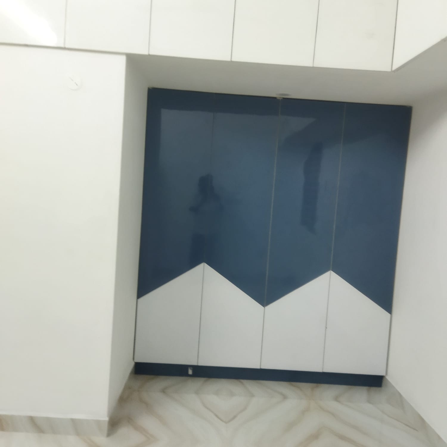 Geometric Blue and White Wardrobe