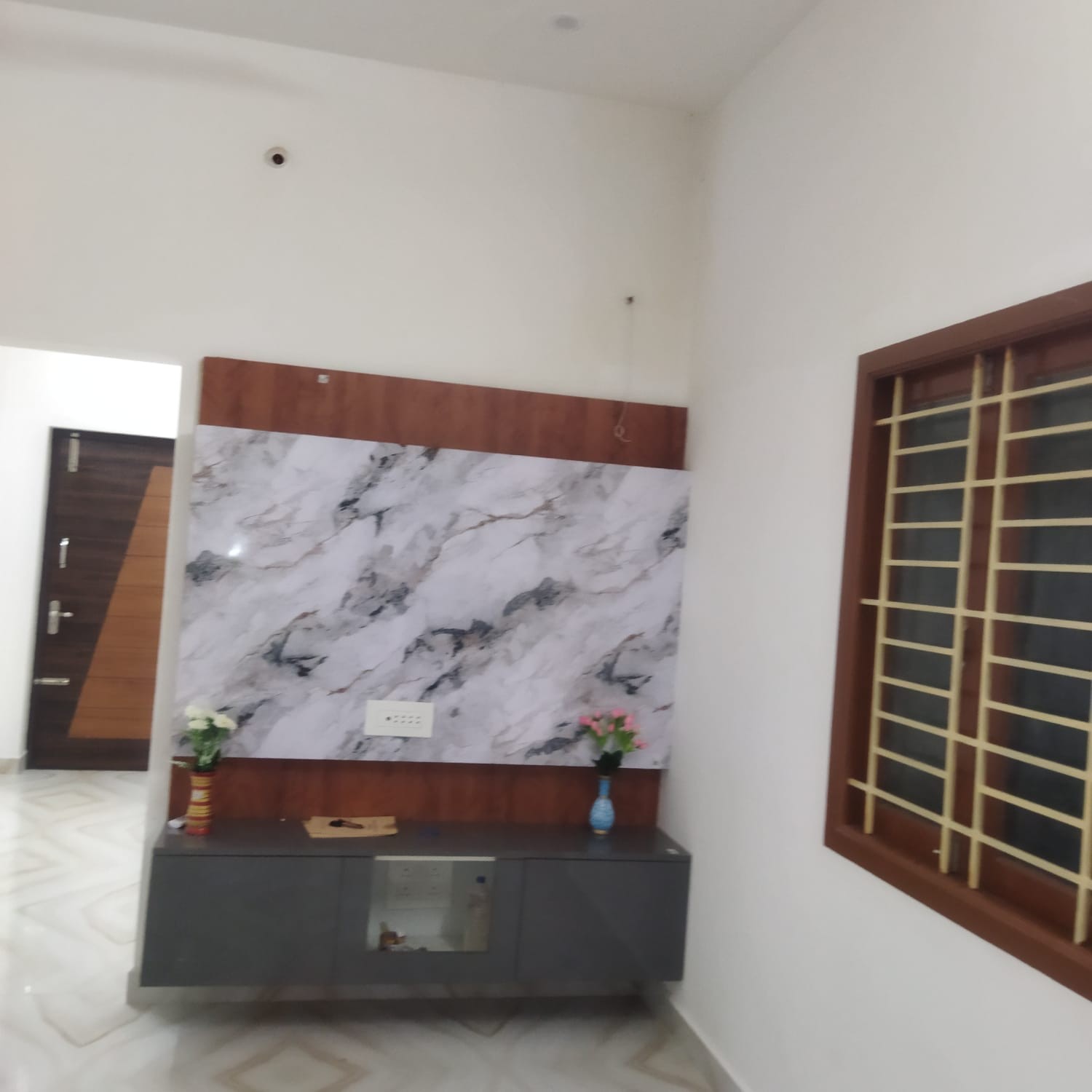 Marble Finish TV Feature Wall