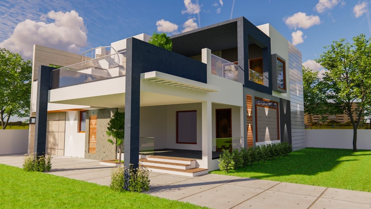 3D Architectural Elevation Visualization